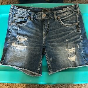 Silver boyfriend Jean shorts